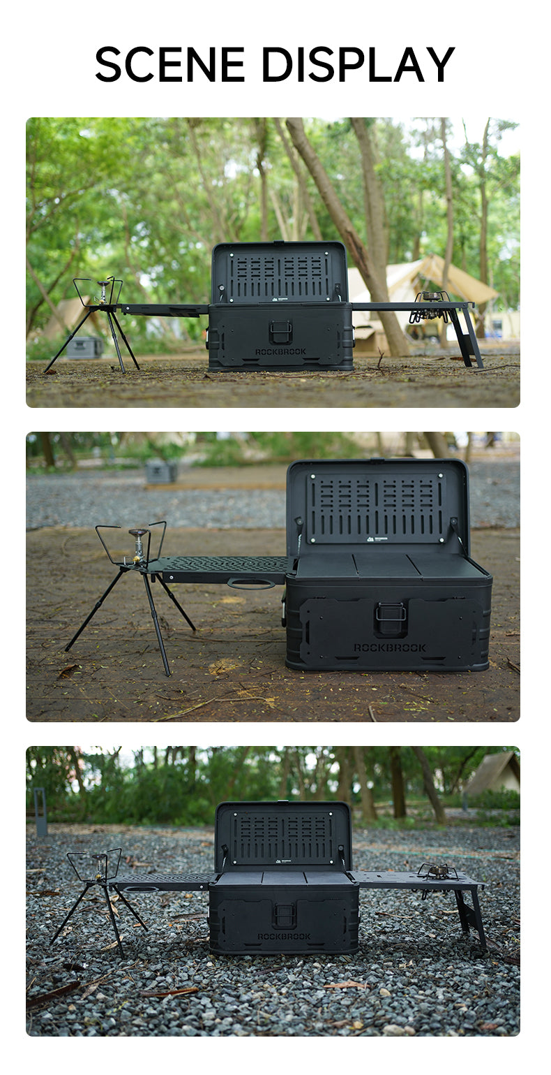 ロックブルック 30L用 ブラックアルミボックス拡張サイドパネル+カップホルダーx1(ストーブは含まれません)ホルダー Rockbrook (For 30L) BLACK Aluminum Box Extension Side Panel + Cup Holder x 1 (NOT include Stove) Holder (BX1019ST)