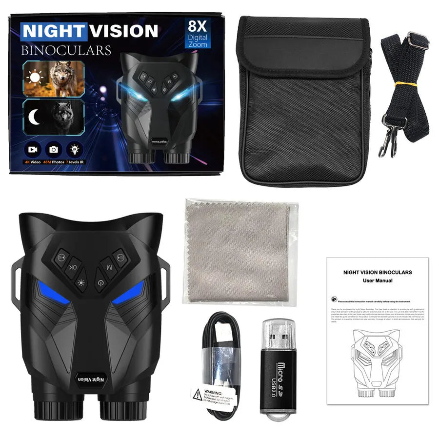 WellWin ナイトビューアDT79|4K暗視デジタル双眼鏡|12時間撮影・7インチ大画面・防水仕様