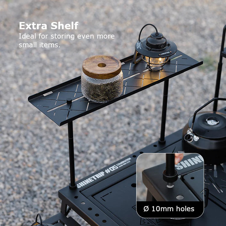 山趣(やましゅみ)/ SHINE TRIP Outdoors #05 Series Black Mist IGT Camping Table Mini Shelf Set|ブラックミストIGTテーブル用ミニシェルフ(A440-P00)