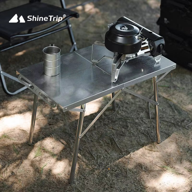 SHINE TRIP アウトドアテーブル用拡張天板 2枚セット SHINETRIP ステンレス 耐熱 折りたたみキャンプテーブル 収納バッグ付