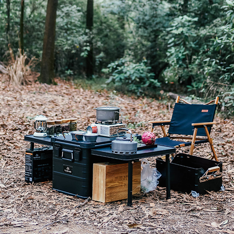 ロックブルック 84Lボックス用 ブラック ベージュ アルミサイドテーブル スタンドバー付き Rockbrook For 84L Box BLACK BEIGE Aluminum Side Table with Stand Bar BX1013BKPB BX1013KHPB