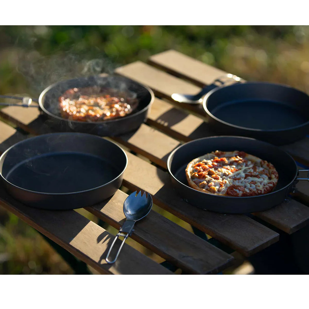 TOAKS(トークス) Titanium D-165mm (6.5") Deep Pan Set 4 PCS チタン D165mm ディープパンセット フライパン&プレート3枚セット CS-10