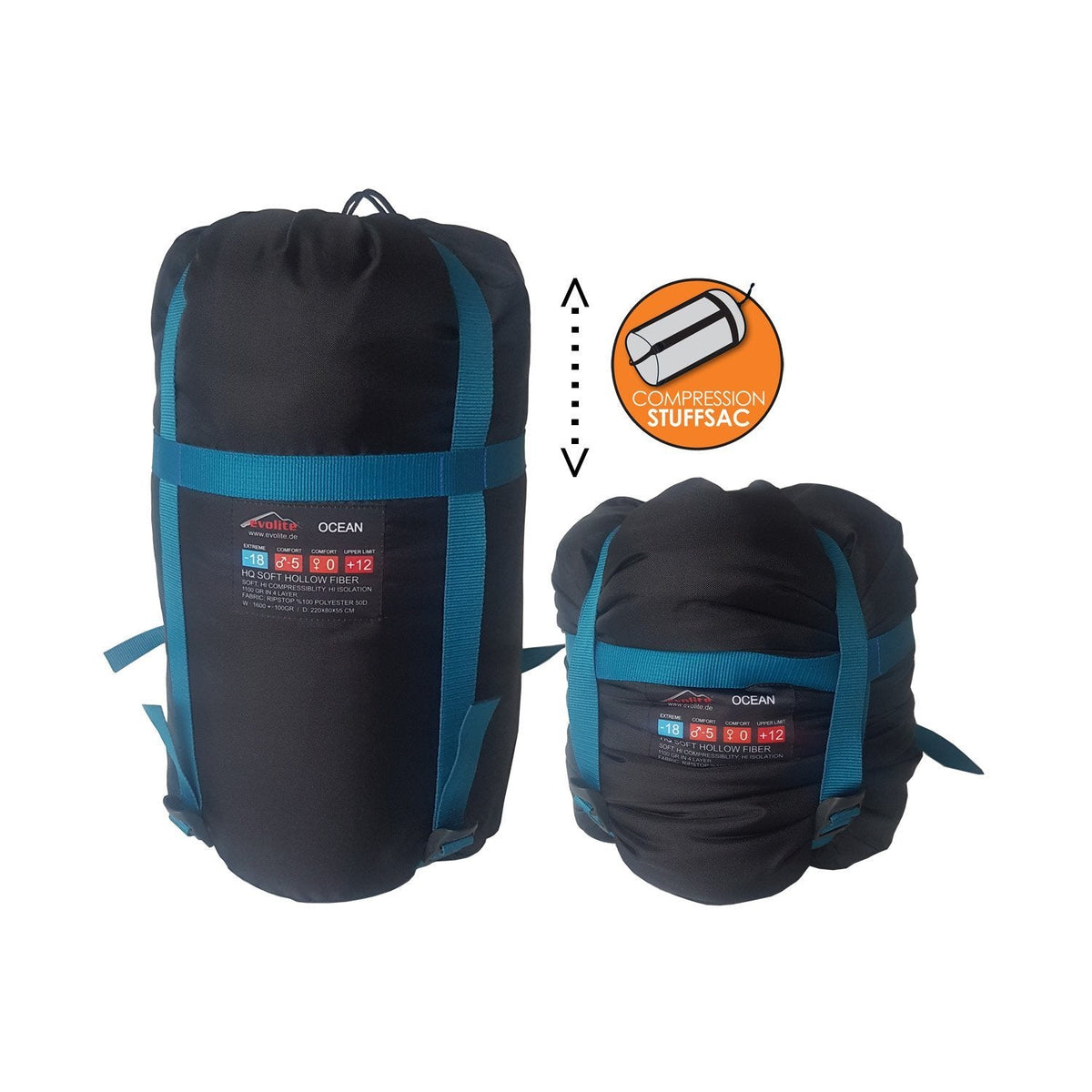 Evolite(エボライト)Ocean Pro Sleeping Bag -18°C オーシャンプロ 化繊シュラフ