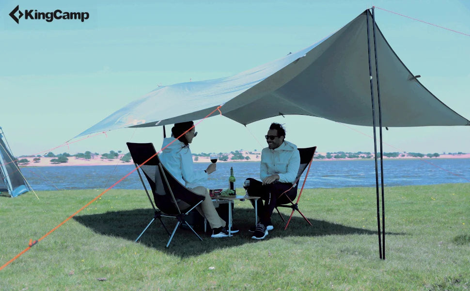 【KingCamp|キングキャンプ】防水・UVカットタープ|キャンプ用レクタタープ 全9バリエーション(3×3m/3×4m/3×5m/ブラック・グレー・ブルー)