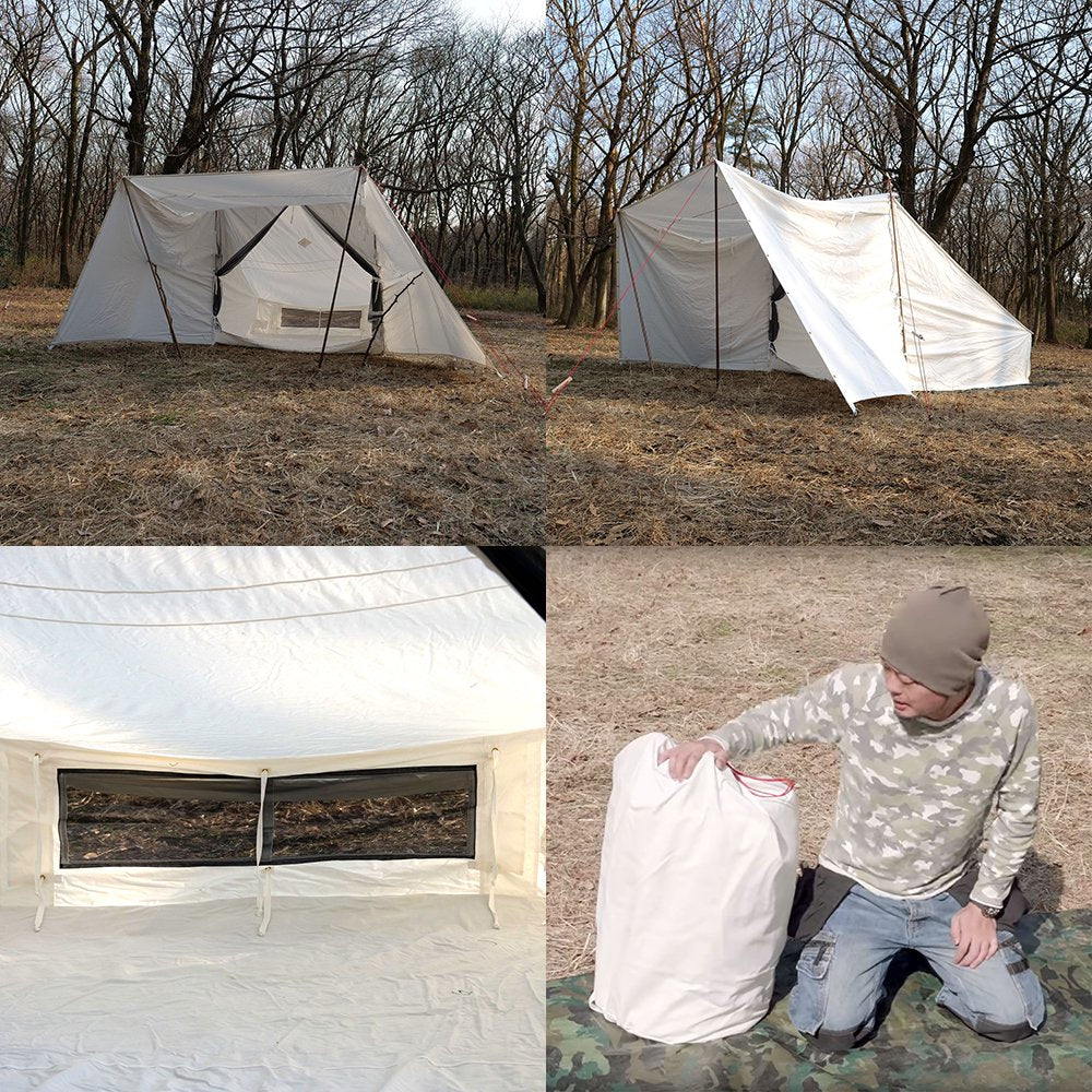 ブッシュクラフターズテント 4人用 フルセット キャンプファイヤーテント コットン100%テント アウトドア キャンプ テント Bush C