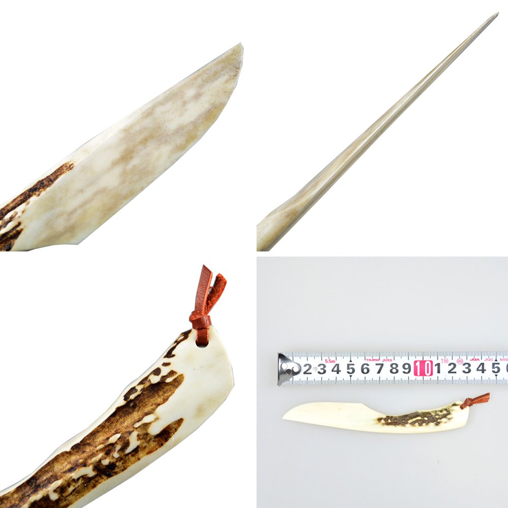 ブッシュクラフト 鹿角ナイフ スモール エゾジカの角 ハンドメイドナイフ キャンプ用品 Bush Craft