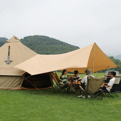 【KingCamp｜キングキャンプ】T/Cサンシェルター 六角タープ 4.2×4.2m（カーキ）