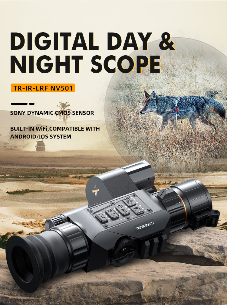 TR-IR-LRF NV501｜最大1000m測距・暗視対応ハイエンドスコープ【Wi-Fi/SONYセンサー/全天候型】TenRings製