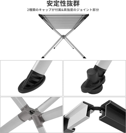【KingCamp｜キングキャンプ】アルミ製フォールディングテーブル 120×80cm 折りたたみ収納袋付き