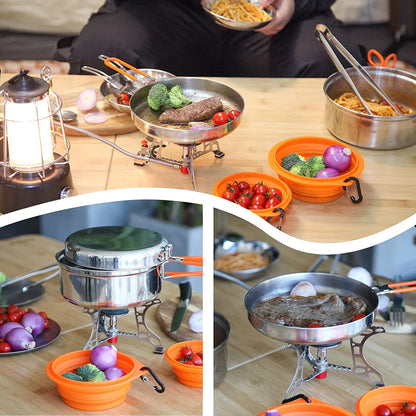 【KingCamp｜キングキャンプ】ステンレスクッカーセット改良版｜12点セット／18点セット アウトドア調理器具