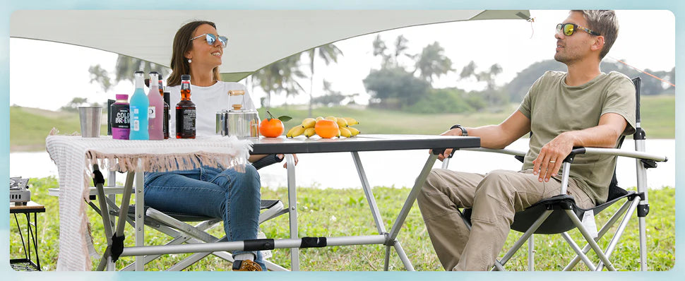 【KingCamp｜キングキャンプ】STRIPS HARD ARM CHAIR｜アウトドアチェア 肘掛け付き 折りたたみチェア