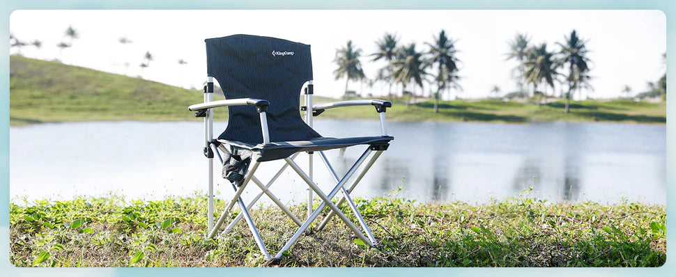 【KingCamp｜キングキャンプ】STRIPS HARD ARM CHAIR｜アウトドアチェア 肘掛け付き 折りたたみチェア