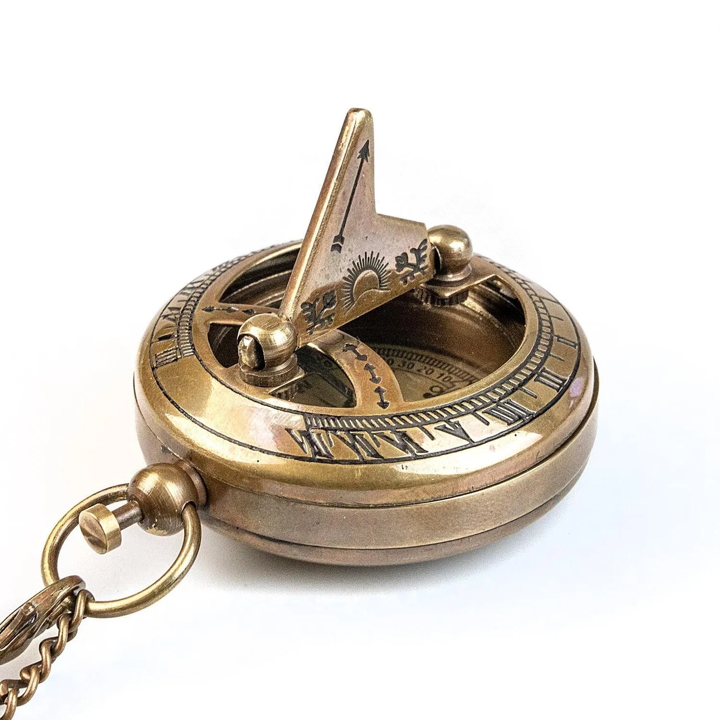 Bush Craft Inc. ブッシュクラフト 懐中コンパス日時計 ブロンズ シルバー