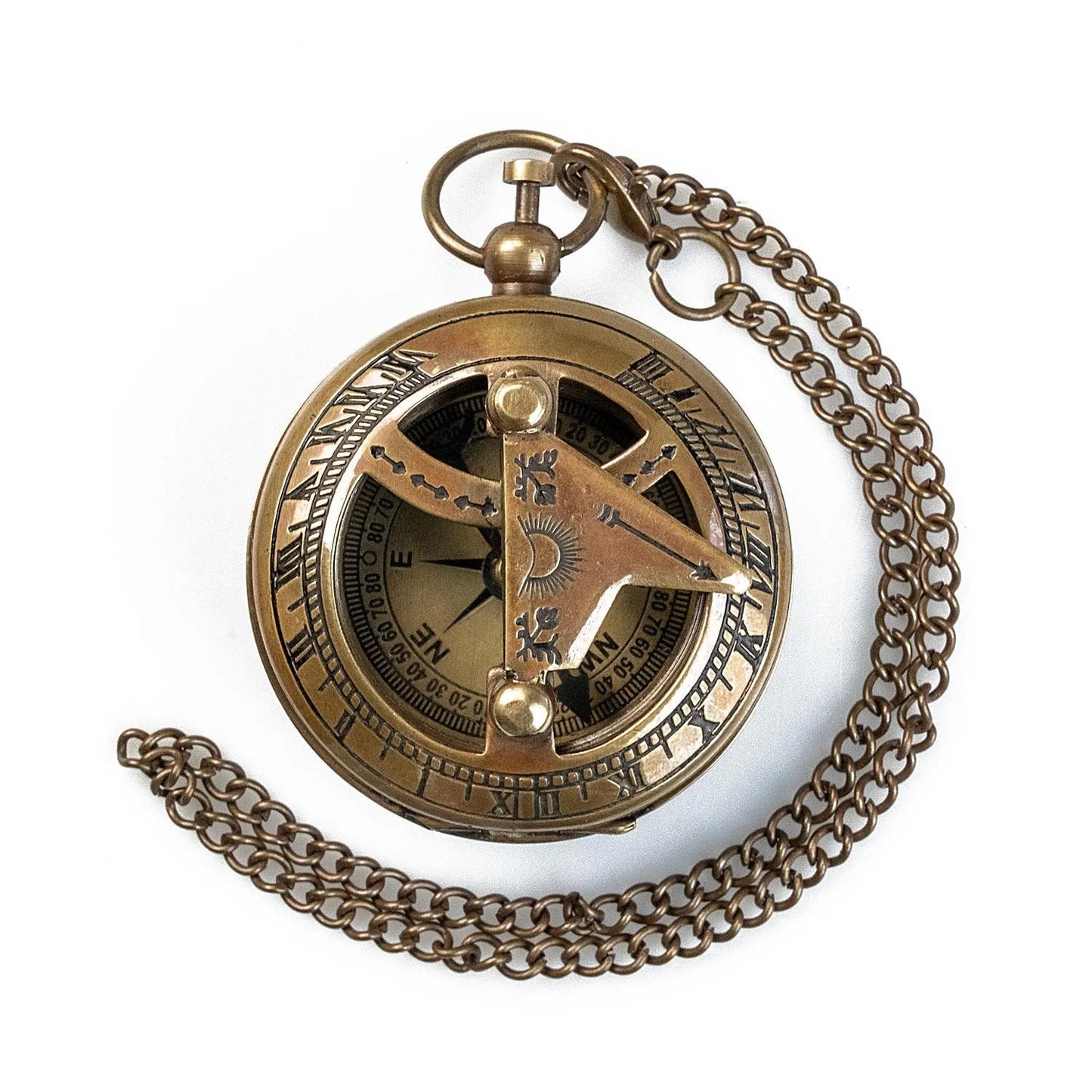 Bush Craft Inc. ブッシュクラフト 懐中コンパス日時計 ブロンズ シルバー