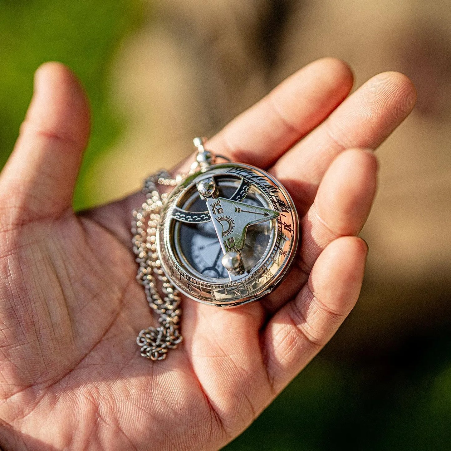 Bush Craft Inc. ブッシュクラフト 懐中コンパス日時計 ブロンズ シルバー