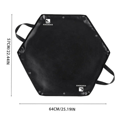 耐火キャンプマット 六角形折りたたみ式｜難燃・断熱シリコン製焚き火シート（大小2サイズ）