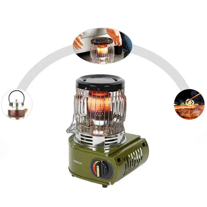 Outdoor Gas Heater Camping Stove｜キャンプ用 ポータブル ガスヒーター＆ストーブ（アーミーグリーン／ベージュ）
