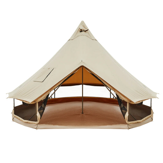 【KingCamp｜キングキャンプ】Canvas Camping Tent 400｜ホワイト｜4mベルテント（100％コットン・二重層・薪ストーブ対応）