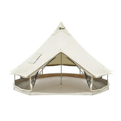 【KingCamp｜キングキャンプ】Canvas Camping Tent 400｜ホワイト｜4mベルテント（100％コットン・二重層・薪ストーブ対応）