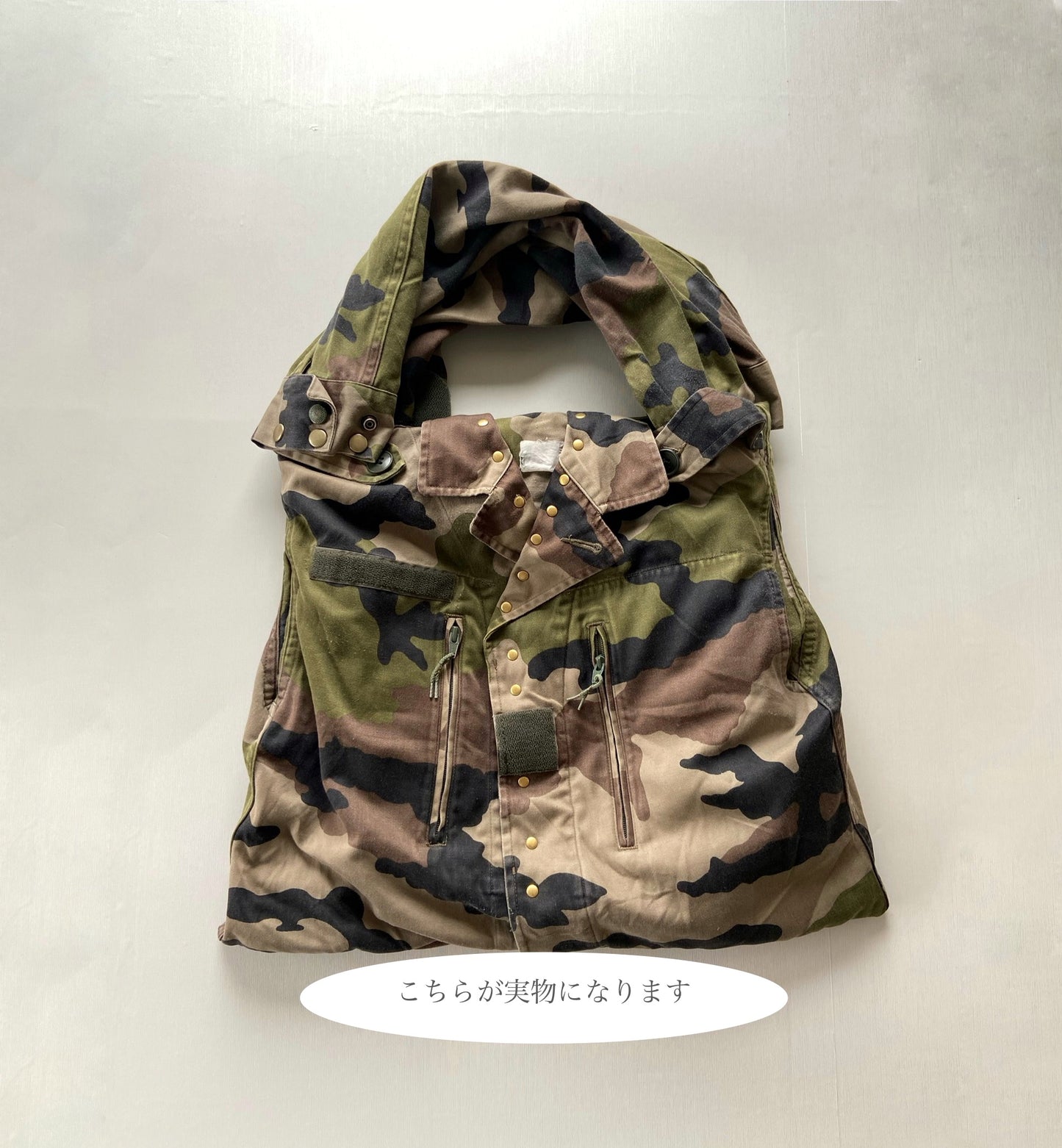 【Yabo】フランス軍ミリタリーリメイク 2WAYショルダーバッグ｜F2ジャケット＆M47チノシャツ使用｜A4対応・ユニセックス可