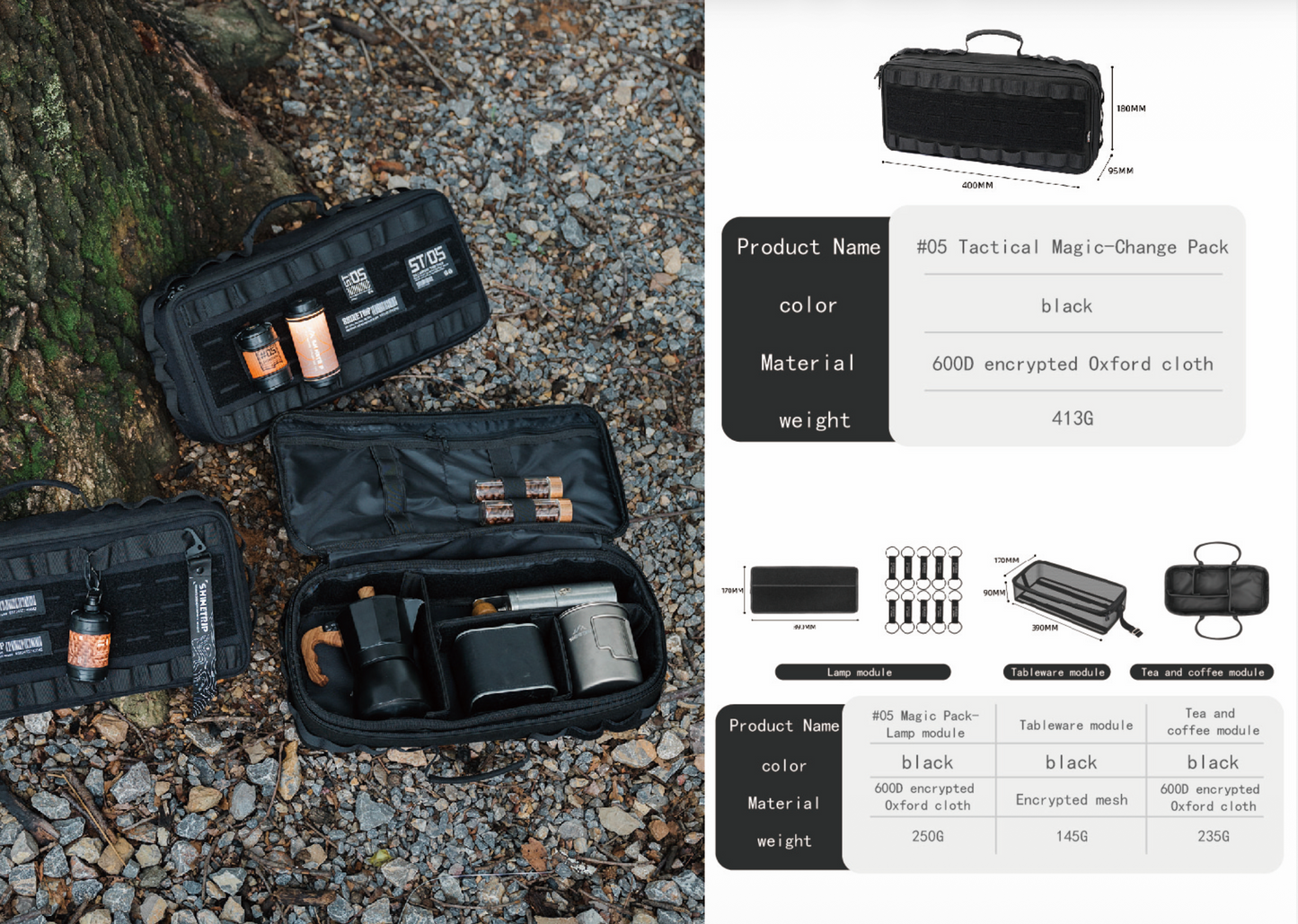 山趣（ShineTrip／やましゅみ）ST-05 タクティカルマジックパック｜モールシステム対応ギア収納バッグ 5サイズ（M／S／XS／XXS／Sオーガナイザー） (コピー)