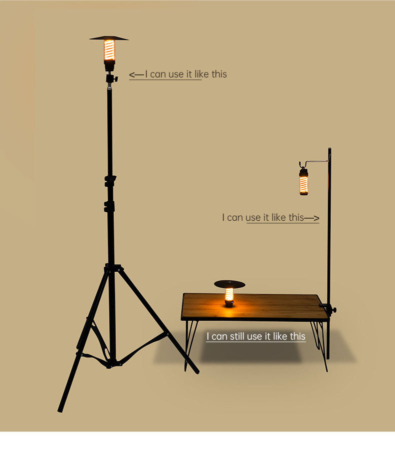 多機能キャンピングライト｜ポータブルLEDランタン＆懐中電灯（2000mAh充電式／三脚スタンド付き）