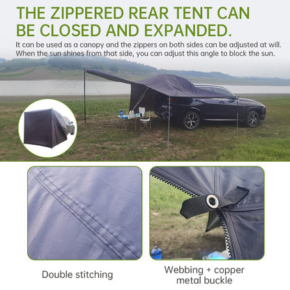 大型多機能アウトドアテント｜4〜6人用 撥水・防雨・UVカット シングルレイヤー構造（ブラック）