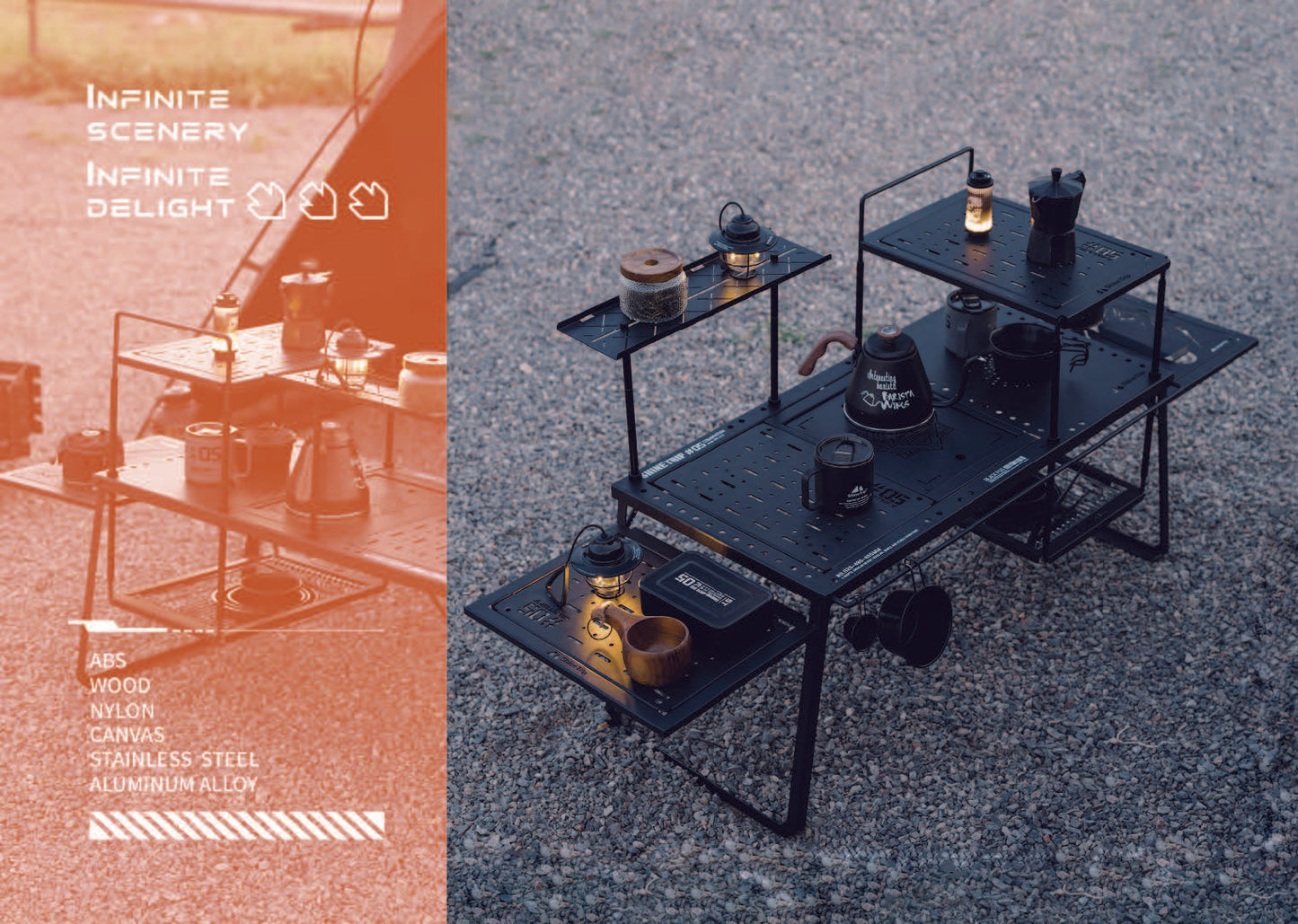 SHINE TRIP Outdoors（シャイン・トリップ／山趣）#05 Series Black Mist IGT Camping Table｜ブラックミストIGTモジュラーキャンプテーブル