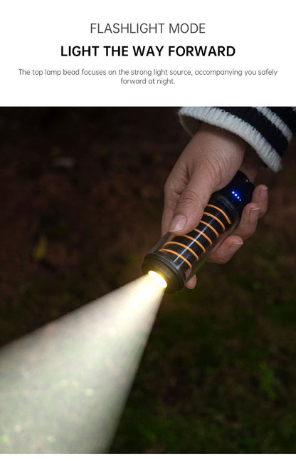 多機能キャンピングライト｜ポータブルLEDランタン＆懐中電灯（2000mAh充電式／三脚スタンド付き）