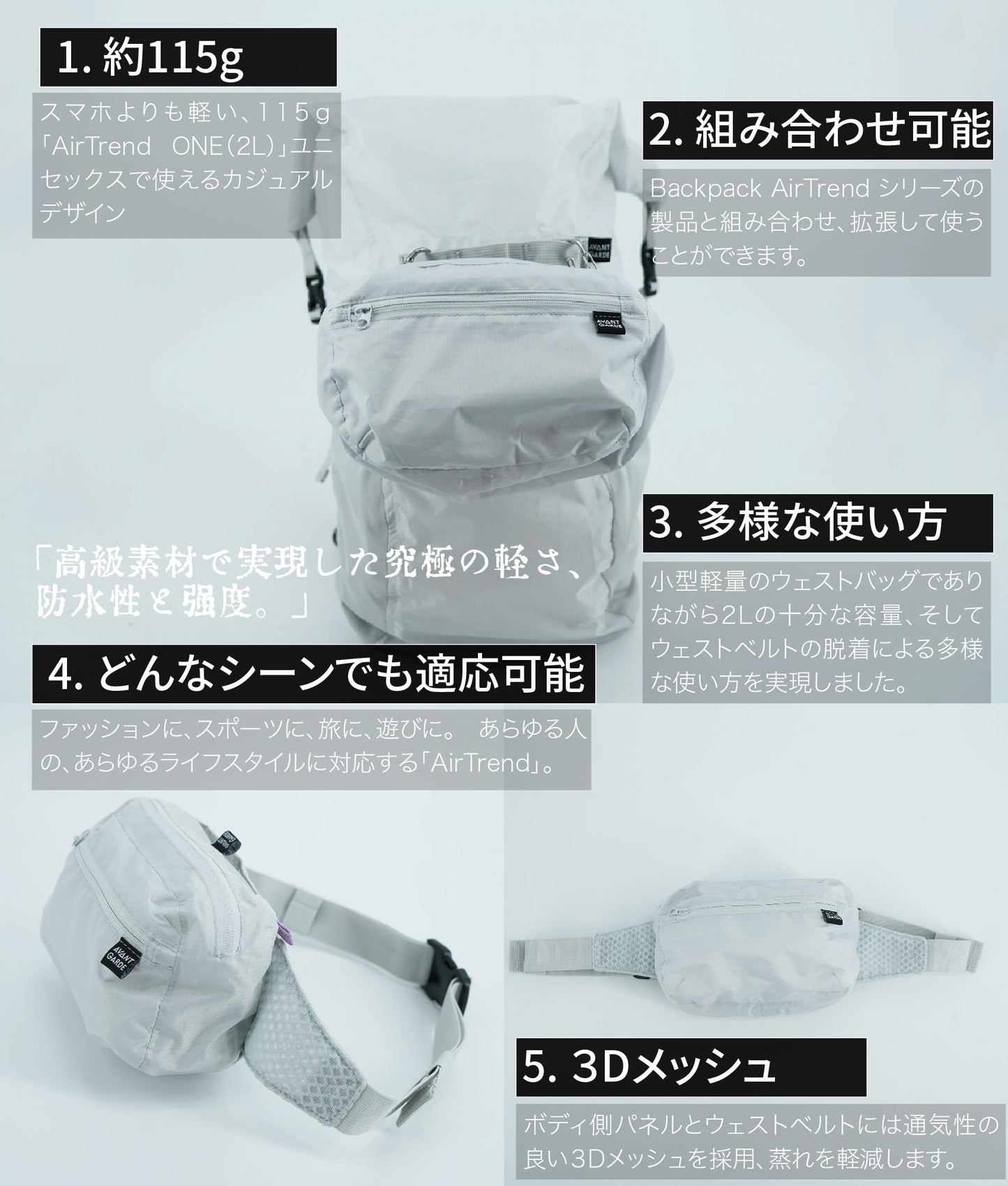 AVANT GARDE Backpack AirTrend ONE アバンギャルド エアートレンドワン  ウェエストバッグ