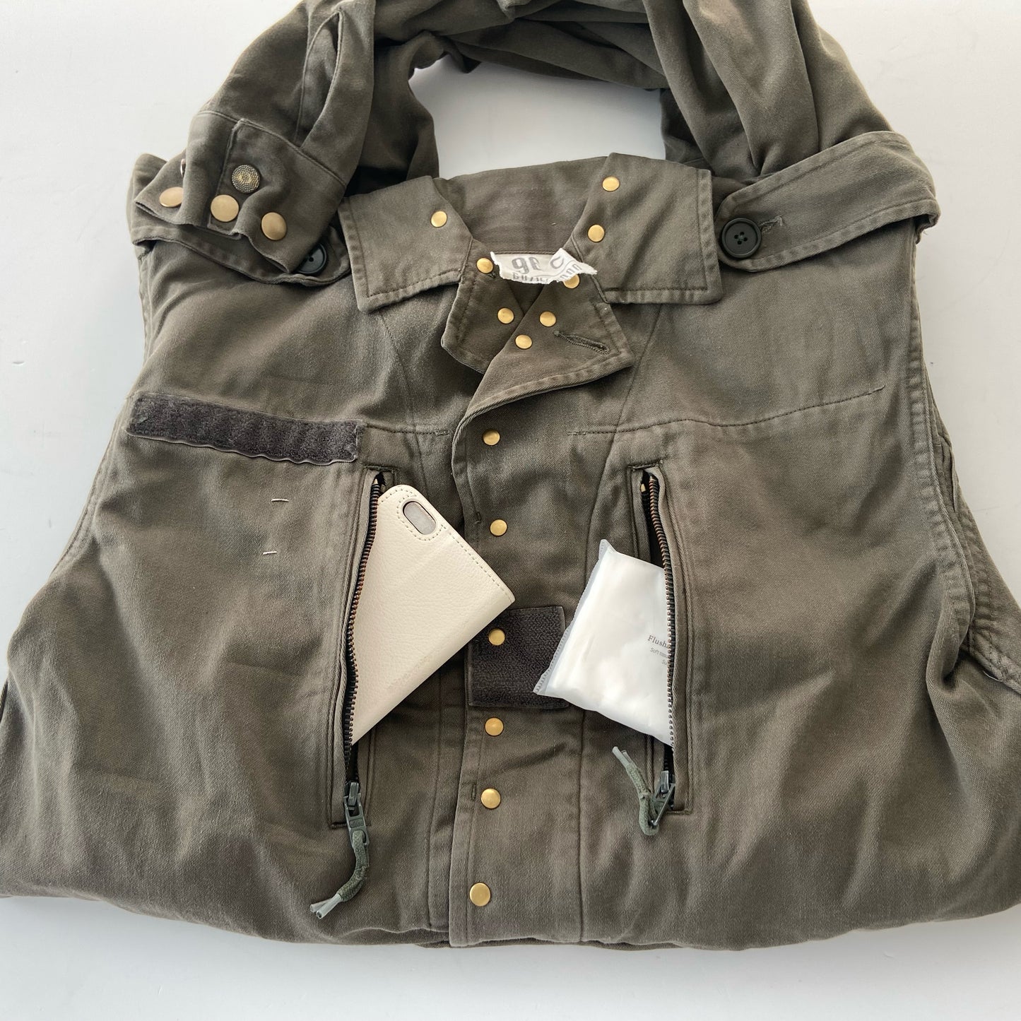 【Yabo】フランス軍ミリタリーリメイク 2WAYショルダーバッグ｜F2ジャケット＆M47チノシャツ使用｜A4対応・ユニセックス可