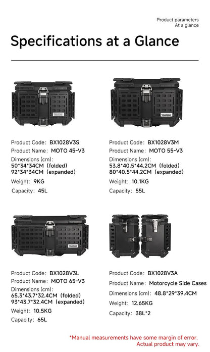 ロックブルック ROCKBROOK BX1028V3 MOTO アルミモーターサイクルケース サイドテーブル付き
