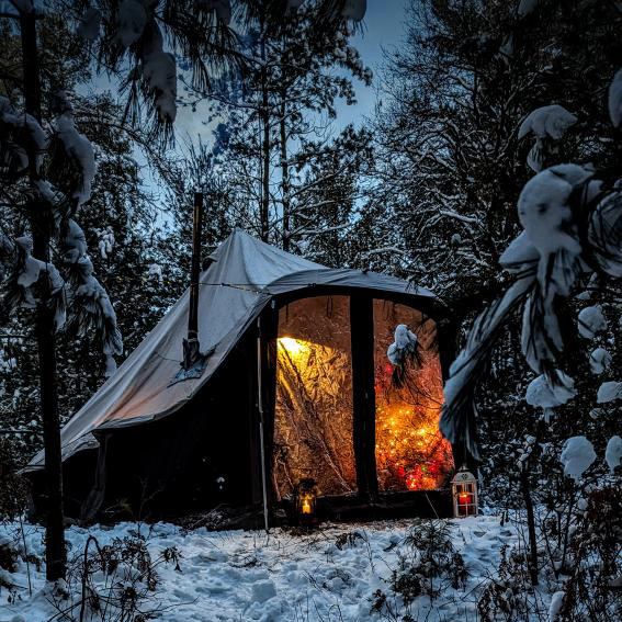 【KingCamp｜キングキャンプ】Khan Light｜400 & 500｜グレー｜T/Cグランピングテント（薪ストーブ対応・2サイズ展開）