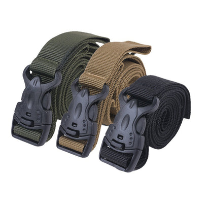 アウトドア固定ベルト ナイロンロープ｜バックル付きキャンプ用タイダウンストラップ（ブラック／ミリタリーグリーン／カーキ）