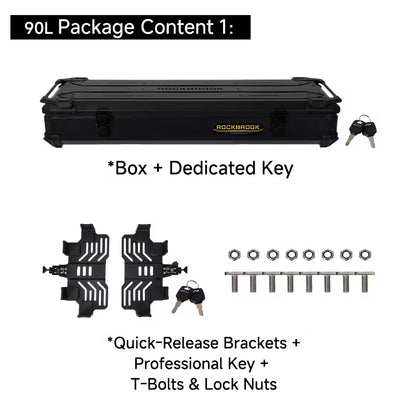 ROCKBROOK ロックブルック BX1031 アルミルーフボックス 90L / 110L 防水カーゴボックス クイックリリースブラケット付