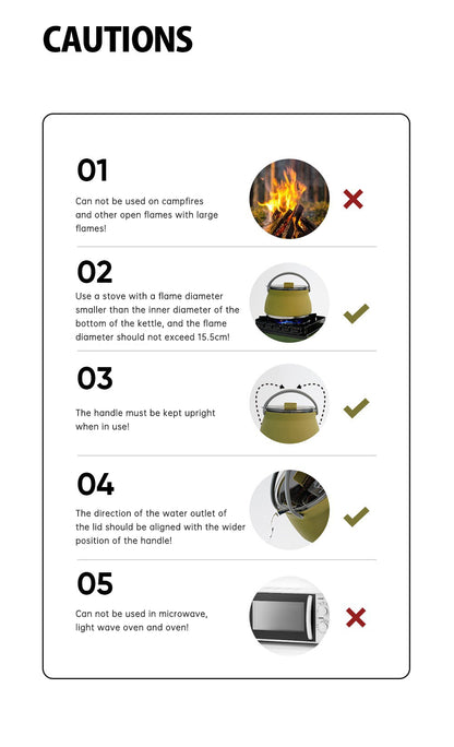 折りたたみ式シリコンケトル 1.0L｜携帯用アウトドア湯沸かしポット（全5色）