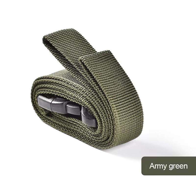 アウトドア固定ベルト ナイロンロープ｜バックル付きキャンプ用タイダウンストラップ（ブラック／ミリタリーグリーン／カーキ）