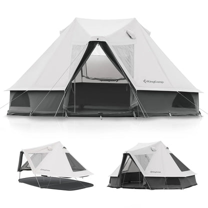 【KingCamp｜キングキャンプ】Khan Villa Tent｜グレー｜8人用 コットン グランピングテント（4シーズン対応）