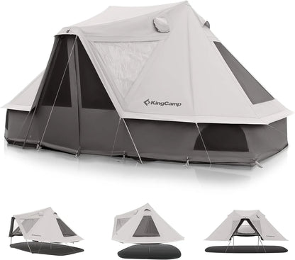 【KingCamp｜キングキャンプ】Khan Villa Tent｜グレー｜8人用 コットン グランピングテント（4シーズン対応）