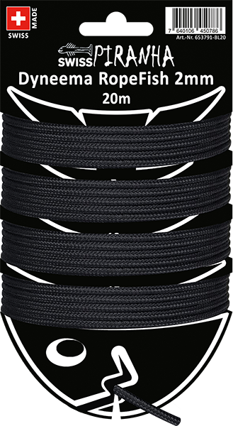 SwissPiranha（スイスピラニア）Dyneema RopeFish 20m 2mm（ダイニーマ ロープフィッシュ）高強度コード