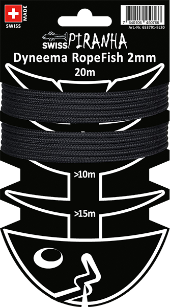 SwissPiranha（スイスピラニア）Dyneema RopeFish 20m 2mm（ダイニーマ ロープフィッシュ）高強度コード