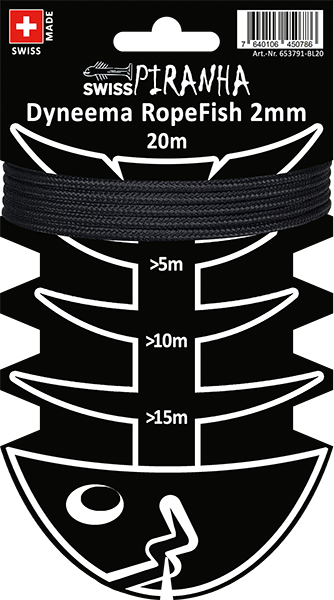SwissPiranha（スイスピラニア）Dyneema RopeFish 20m 2mm（ダイニーマ ロープフィッシュ）高強度コード