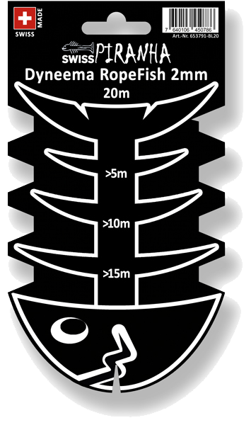SwissPiranha（スイスピラニア）Dyneema RopeFish 20m 2mm（ダイニーマ ロープフィッシュ）高強度コード