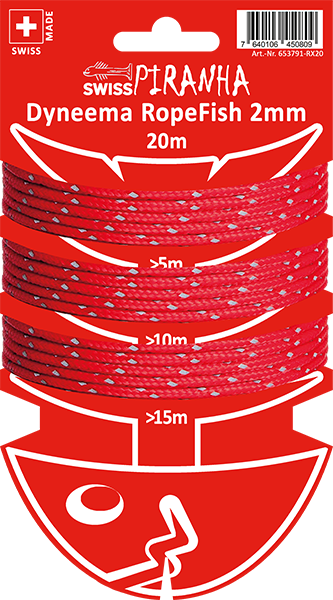 SwissPiranha（スイスピラニア）Dyneema RopeFish 20m 2mm（ダイニーマ ロープフィッシュ）高強度コード