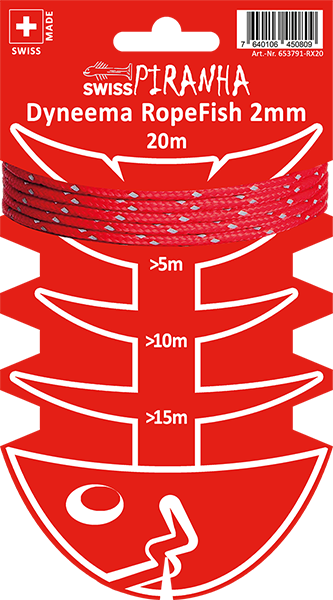 SwissPiranha（スイスピラニア）Dyneema RopeFish 20m 2mm（ダイニーマ ロープフィッシュ）高強度コード