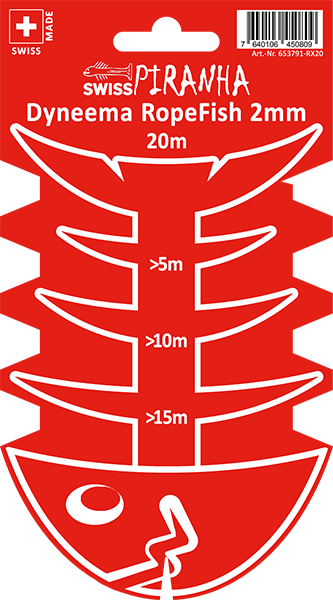 SwissPiranha（スイスピラニア）Dyneema RopeFish 20m 2mm（ダイニーマ ロープフィッシュ）高強度コード