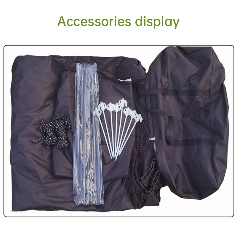 大型多機能アウトドアテント｜4〜6人用 撥水・防雨・UVカット シングルレイヤー構造（ブラック）