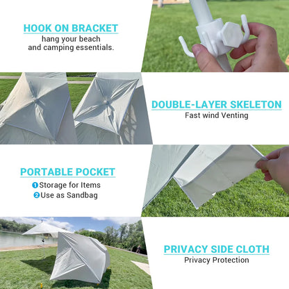 【KingCamp｜キングキャンプ】2-in-1 ビーチアンブレラ＆サンシェードキャノピー（ベージュ）