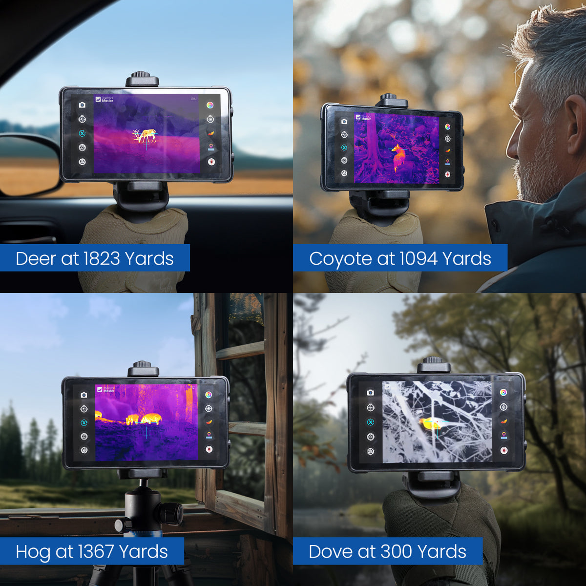 【Android専用・狩猟特化モデル】Thermal Master T2 Max｜1600ヤード対応サーマルスコープ｜13mmレンズ・15倍ズーム・50Hz表示・タクティカルハンドル付属｜赤外線ハンティング単眼鏡