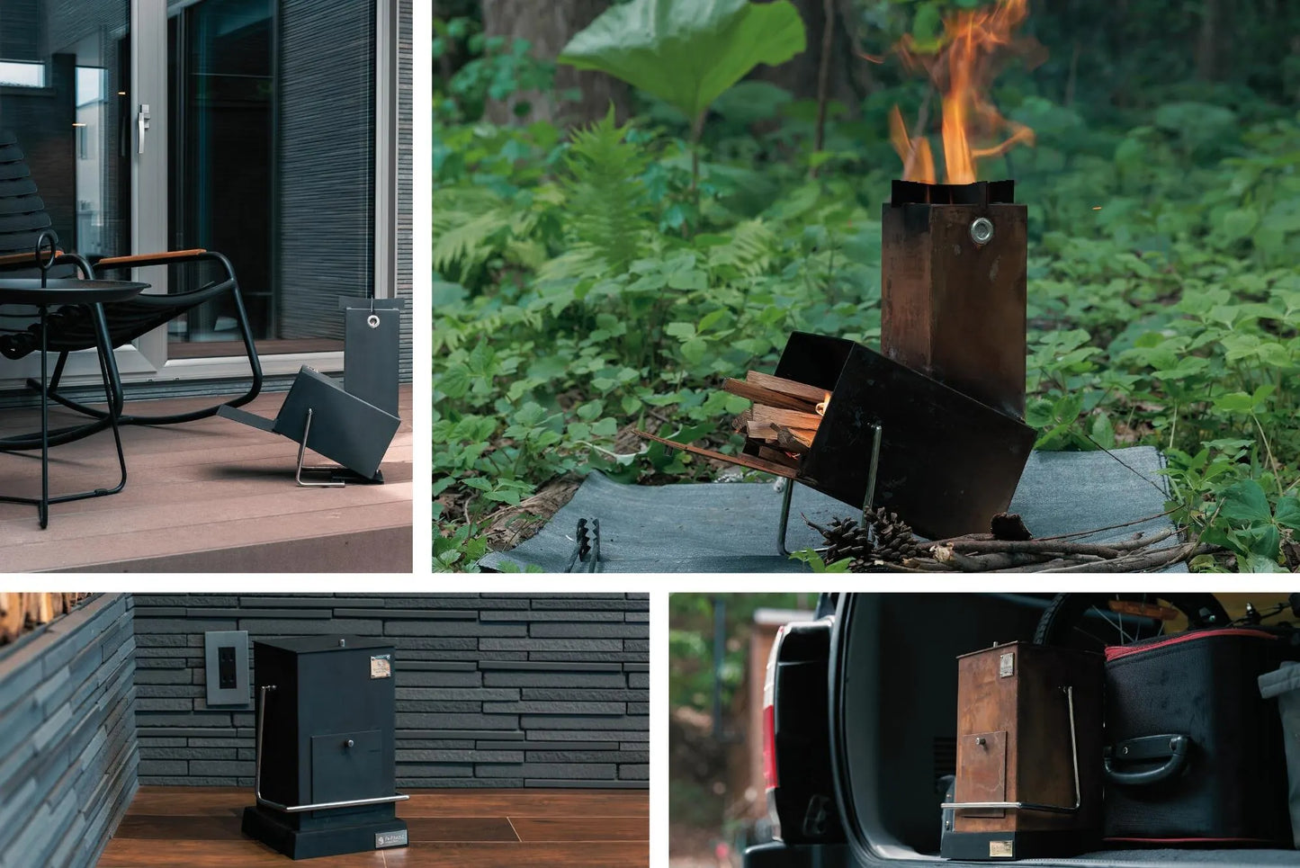 Fe:FRAME ROCKET STOVE｜エフイーフレーム 調理用高火力ストーブ ロケットクックストーブ Black（耐熱黒塗装）Rust（錆び）